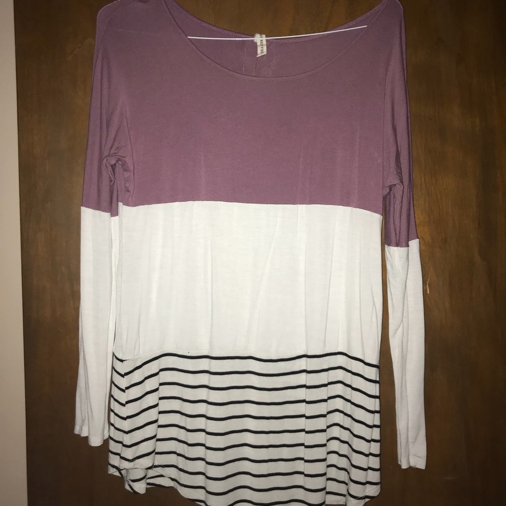 Long sleeved color block tunic